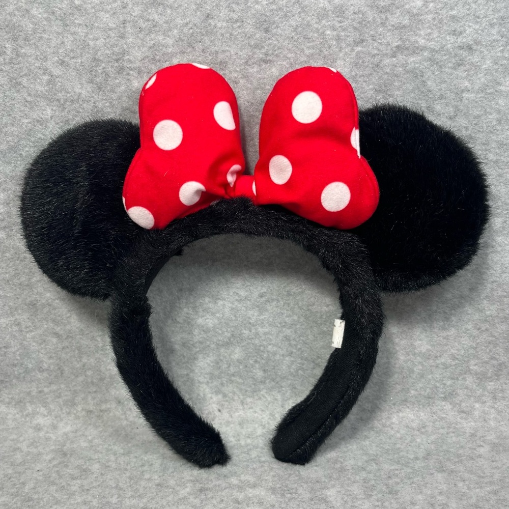 Vintage Walt Disney Faux Fur‎ Minnie Ears Red Bow